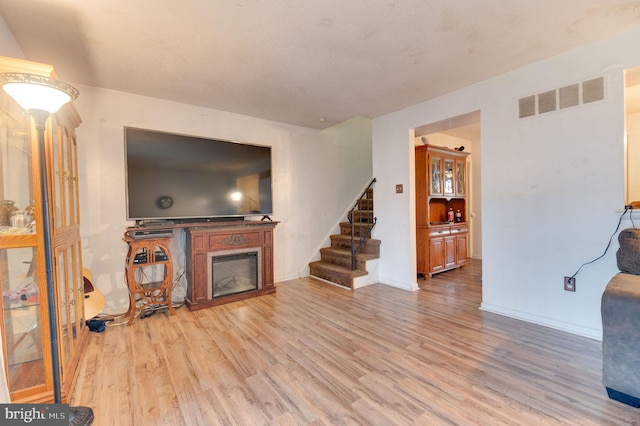 living room featuring light hardwood / wood-style floors