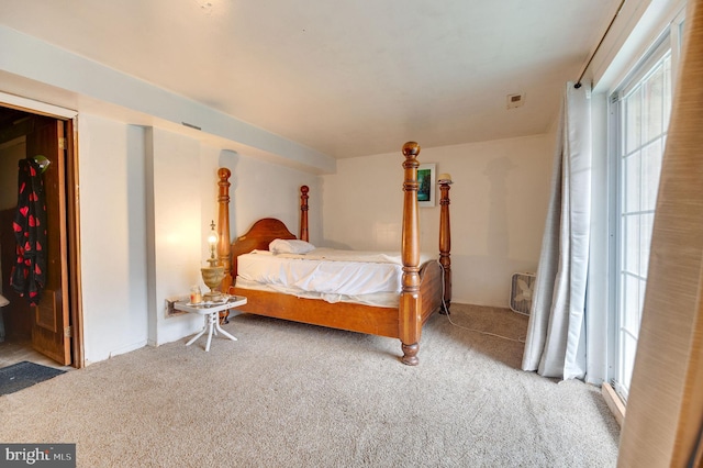 view of carpeted bedroom