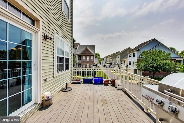 deck with area for grilling