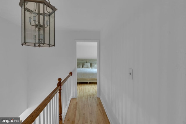 hall with light wood-type flooring