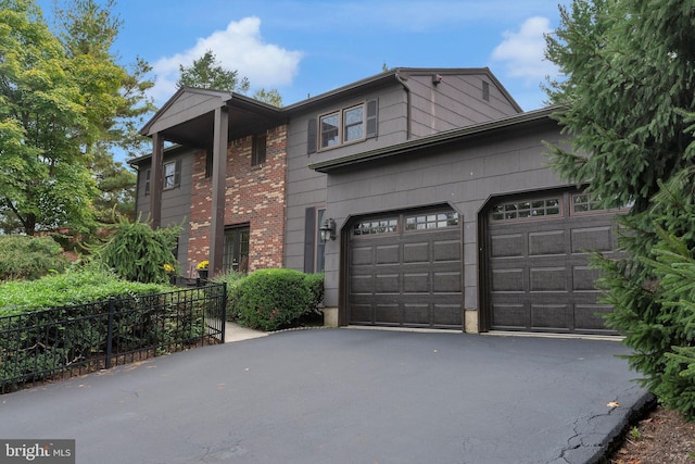 view of front of house with a garage