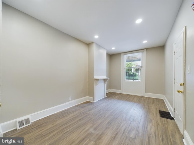 interior space with light hardwood / wood-style floors