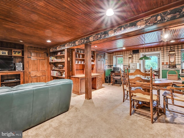 1414 Little Ln, Seven Valleys, PA 17360 - living room with carpet flooring and wood ceiling