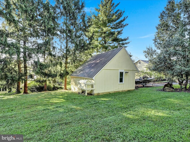 1414 Little Ln, Seven Valleys, PA 17360 - exterior space featuring an outbuilding, metal roof, and a lawn