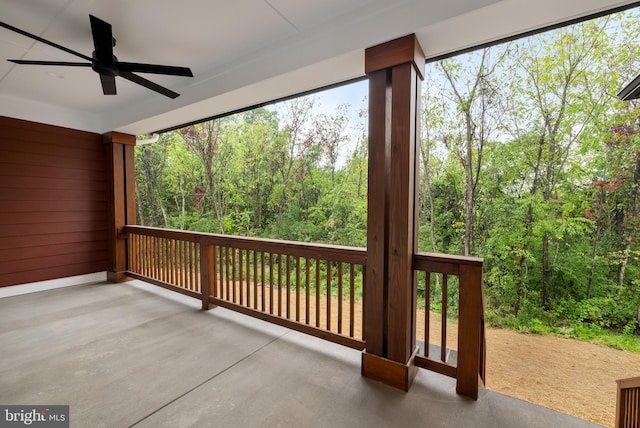 view of patio with ceiling fan