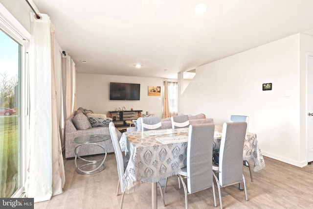 dining area featuring light hardwood / wood-style floors