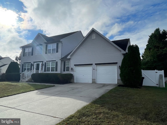 view of front of home with a front lawn