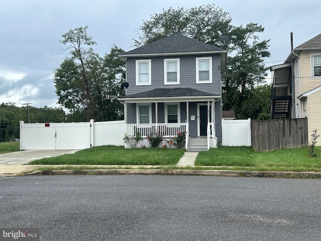 view of front of home featuring covered porch