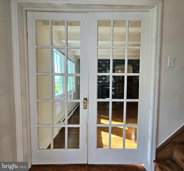 doorway featuring french doors