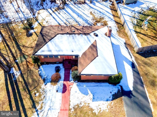 view of snowy aerial view