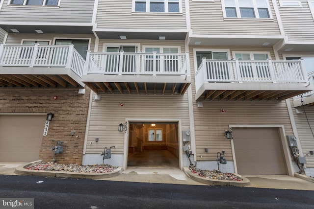 view of building exterior with a garage