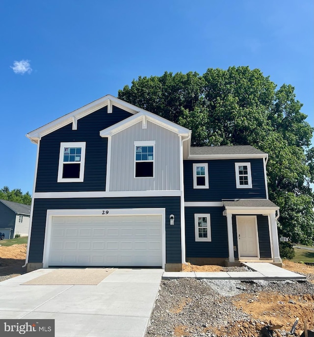 view of front of home with a garage