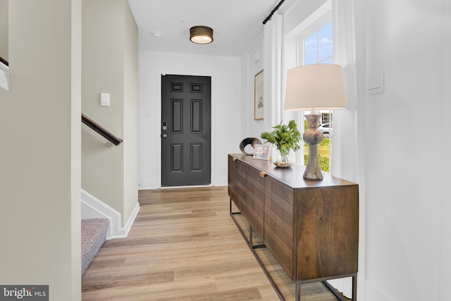 entryway featuring light hardwood / wood-style flooring and plenty of natural light