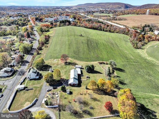 drone / aerial view with a mountain view