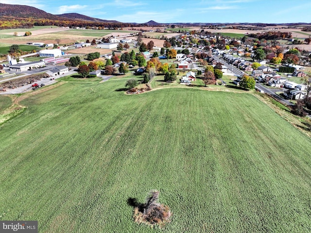 drone / aerial view with a mountain view