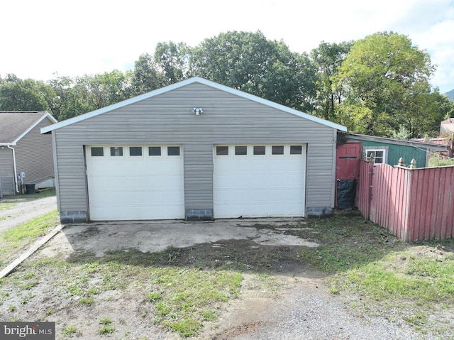 view of garage