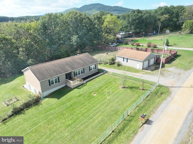 bird's eye view featuring a mountain view