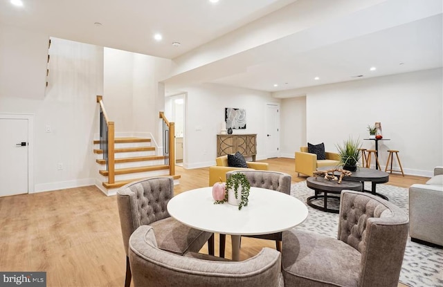 dining room featuring light hardwood / wood-style flooring