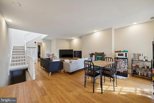 dining area featuring light hardwood / wood-style flooring