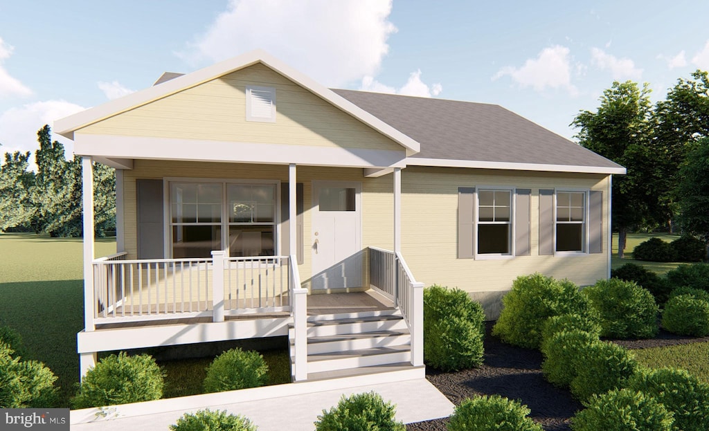 view of front of property with covered porch