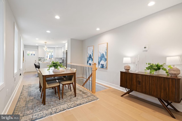 dining room featuring light hardwood / wood-style floors