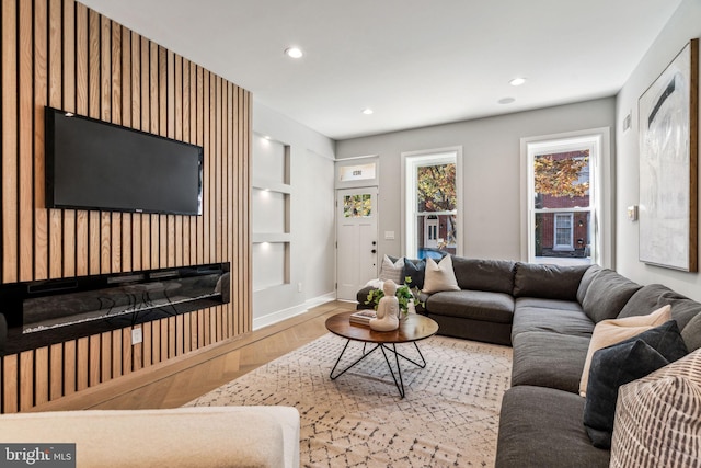 living room featuring hardwood / wood-style floors