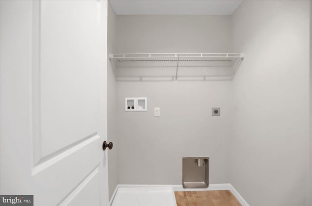 washroom with electric dryer hookup and washer hookup