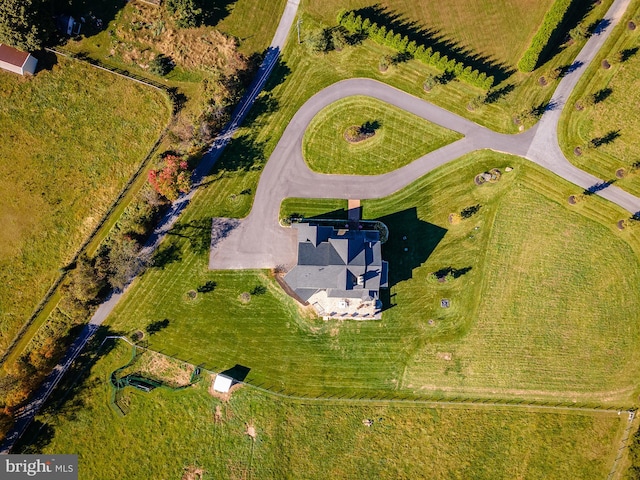 bird's eye view featuring a rural view