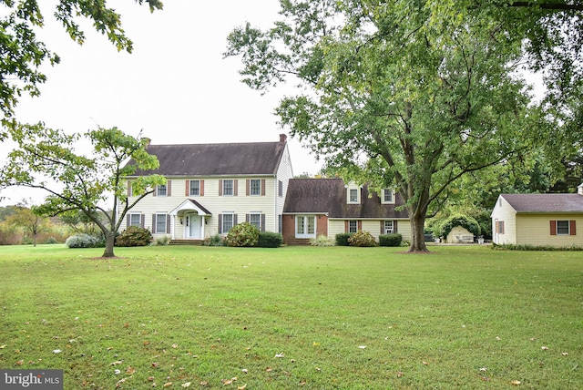 colonial house with a front yard