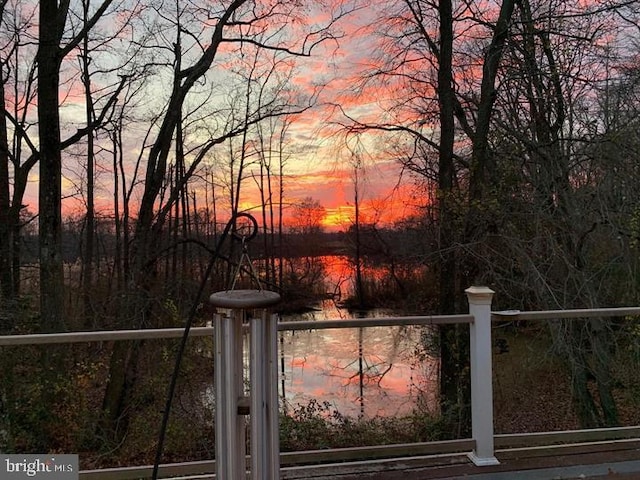 view of gate at dusk