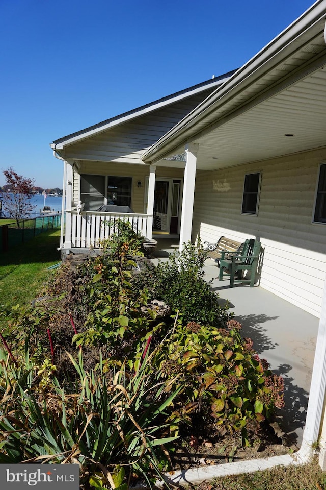 exterior space with covered porch