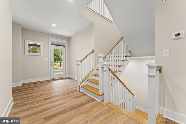 entrance foyer featuring light hardwood / wood-style floors