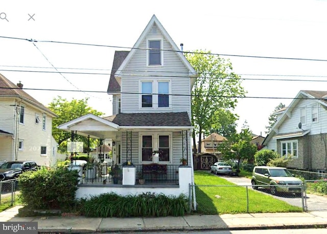 view of front of home with covered porch