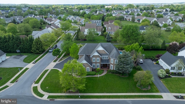 bird's eye view featuring a residential view