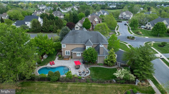 birds eye view of property featuring a residential view