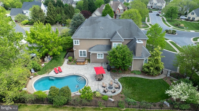birds eye view of property featuring a residential view