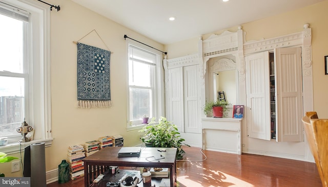 dining area featuring hardwood / wood-style flooring