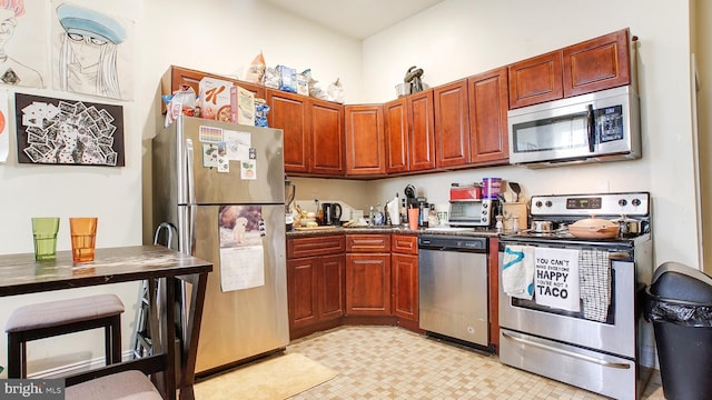 kitchen featuring appliances with stainless steel finishes