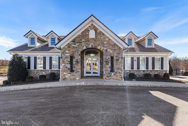 view of front of property featuring french doors