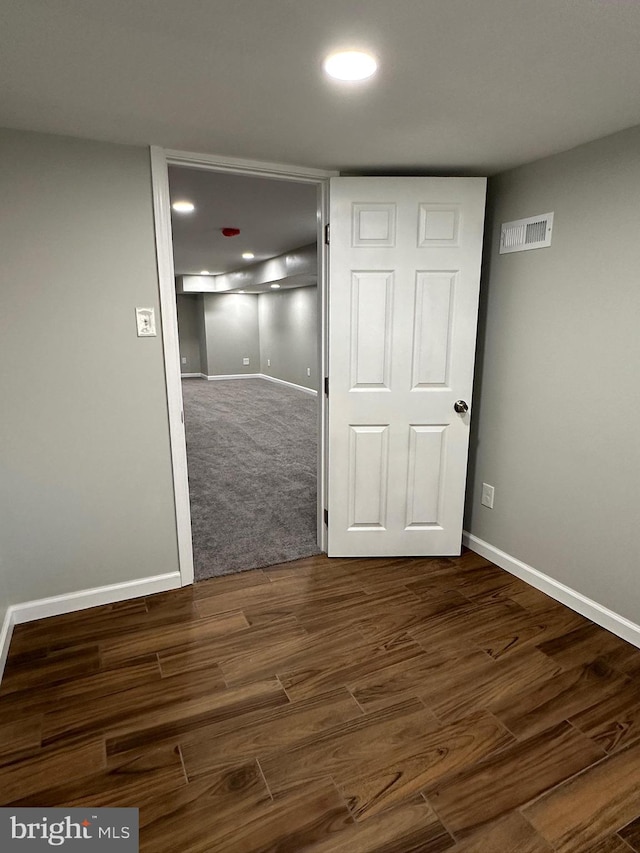 interior space featuring dark hardwood / wood-style floors