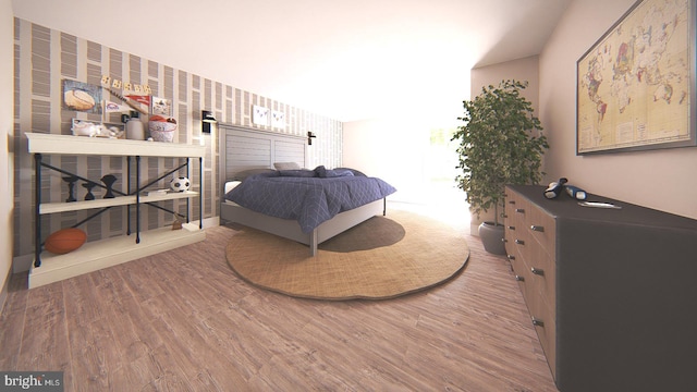 bedroom featuring hardwood / wood-style floors