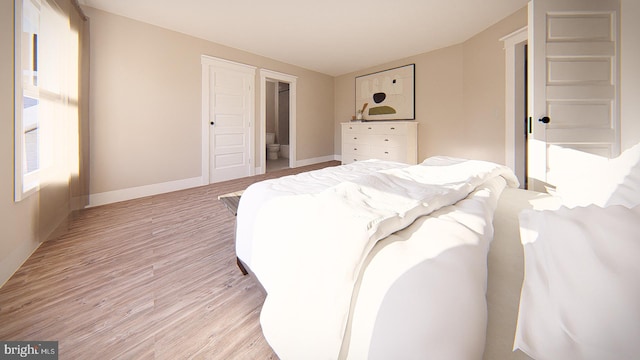 bedroom featuring light hardwood / wood-style floors