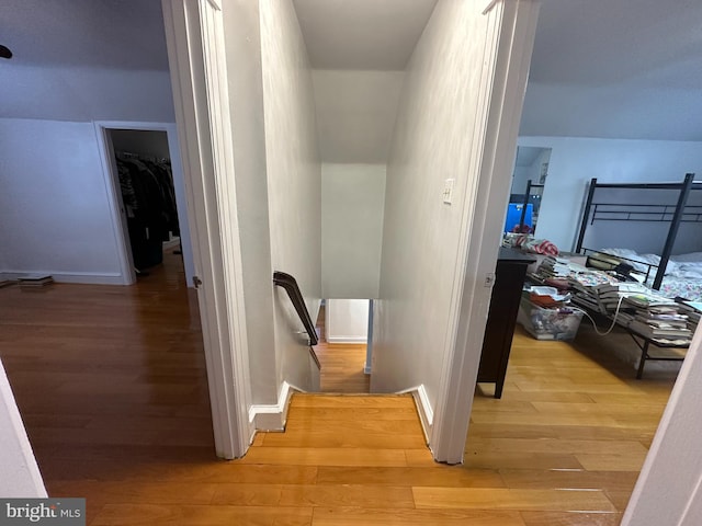 corridor featuring light hardwood / wood-style floors