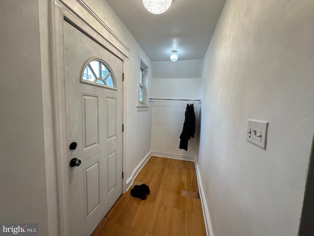 entryway featuring light wood-type flooring