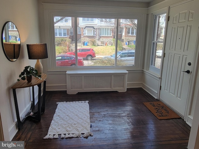 foyer entrance with dark wood-type flooring