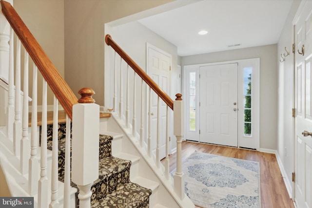 entryway featuring light hardwood / wood-style flooring