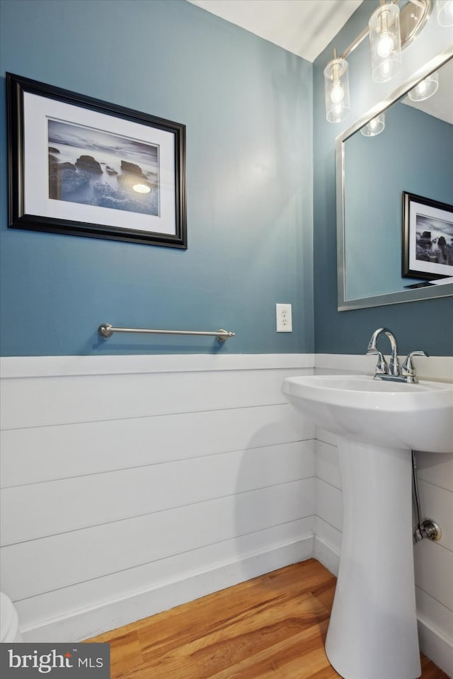 bathroom featuring hardwood / wood-style floors