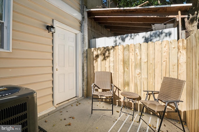 view of patio / terrace with central AC