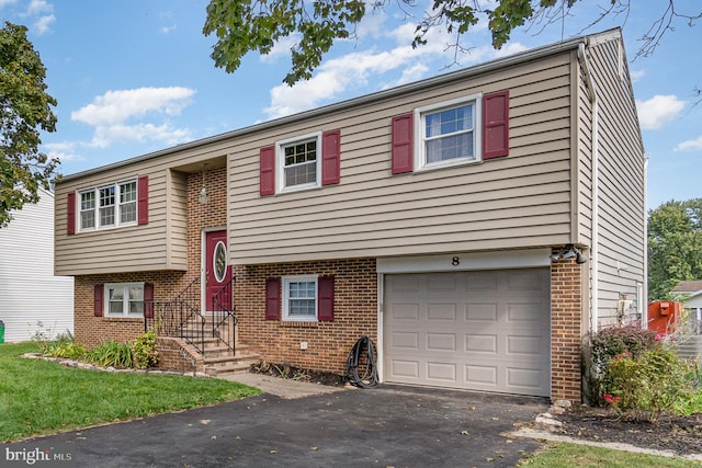 bi-level home with a garage