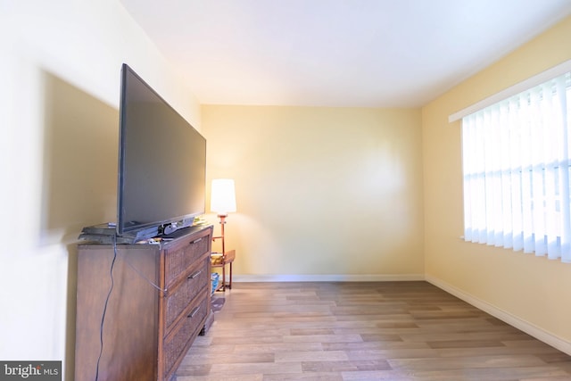 interior space with light hardwood / wood-style flooring